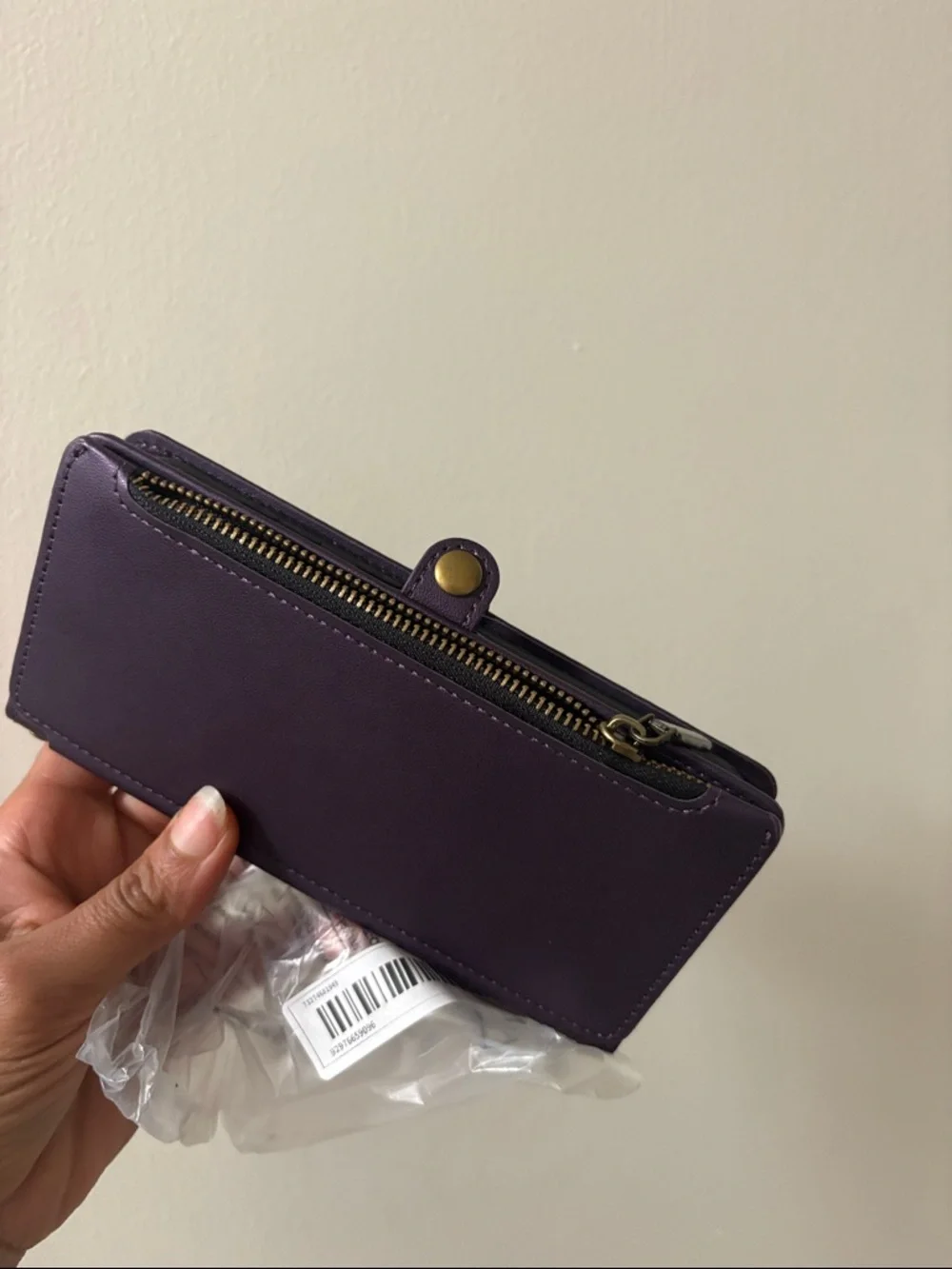 Plum Purple Zip Wallet with ID Window